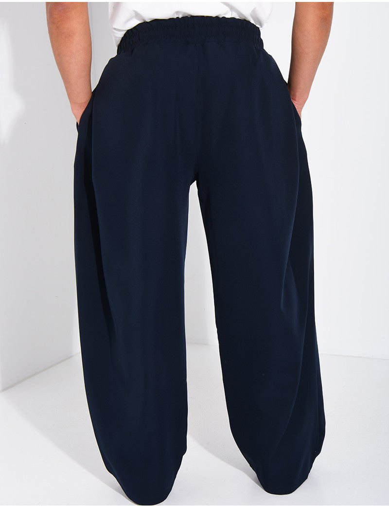 Pantalon large à taille élastique