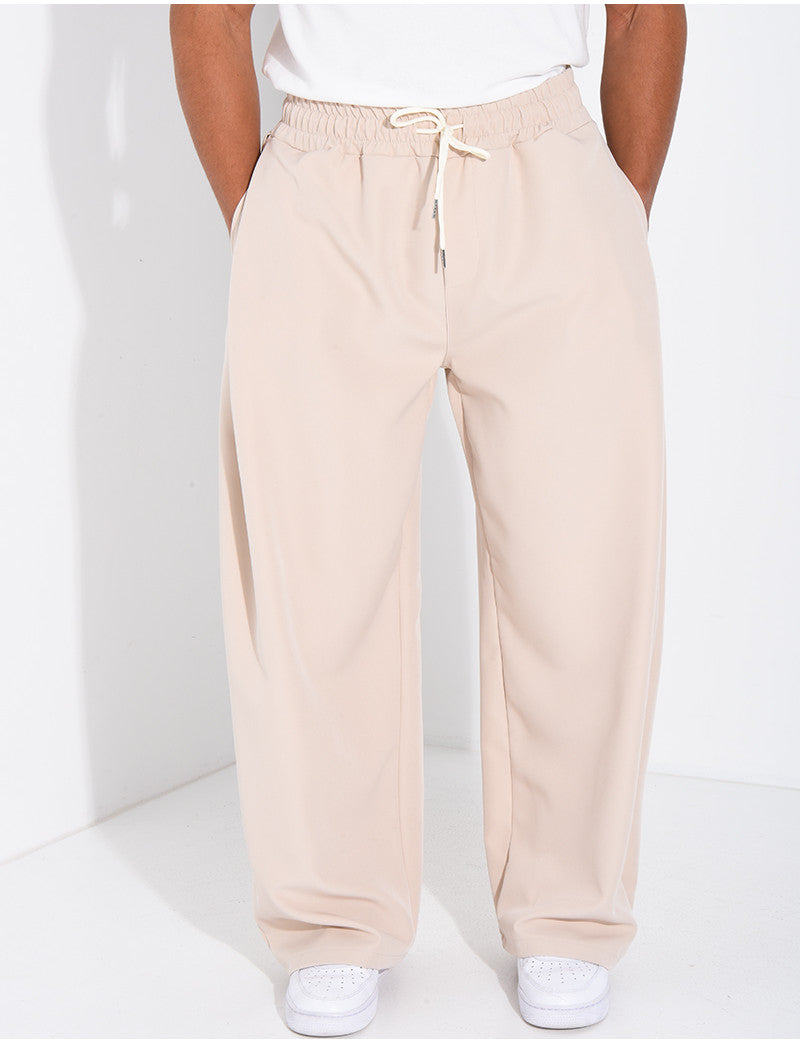Pantalon large à taille élastique