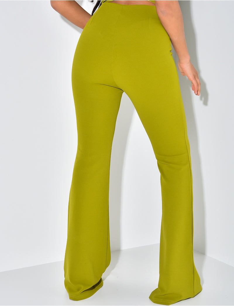 Pantalon taille haute patte d'eph
