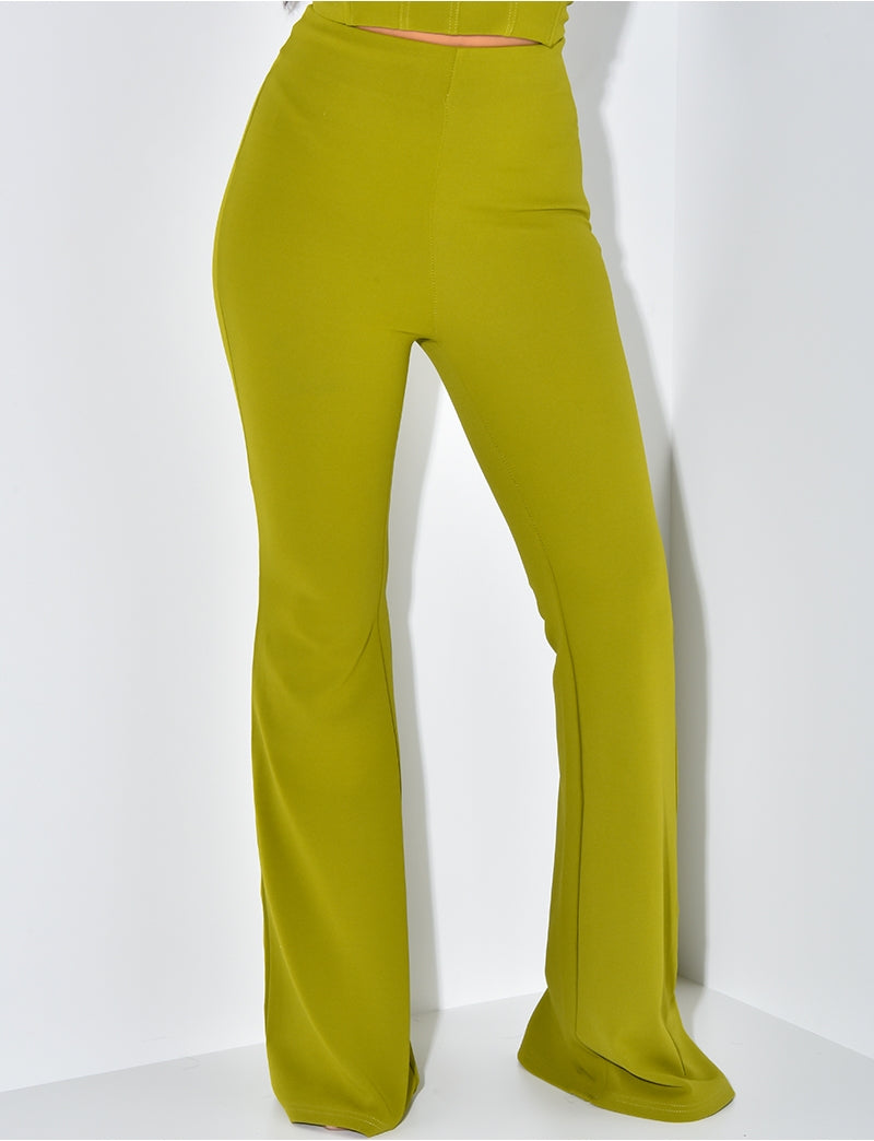 Pantalon taille haute patte d'eph