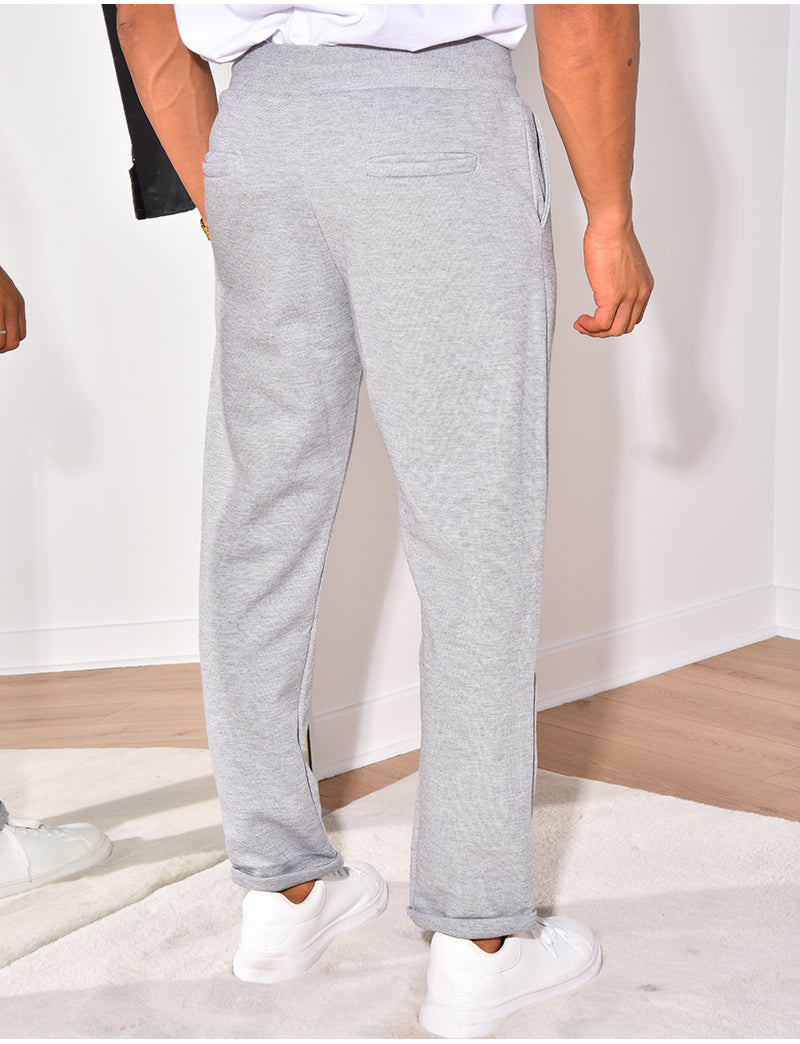 Pantalon texturé à ceinture élastique