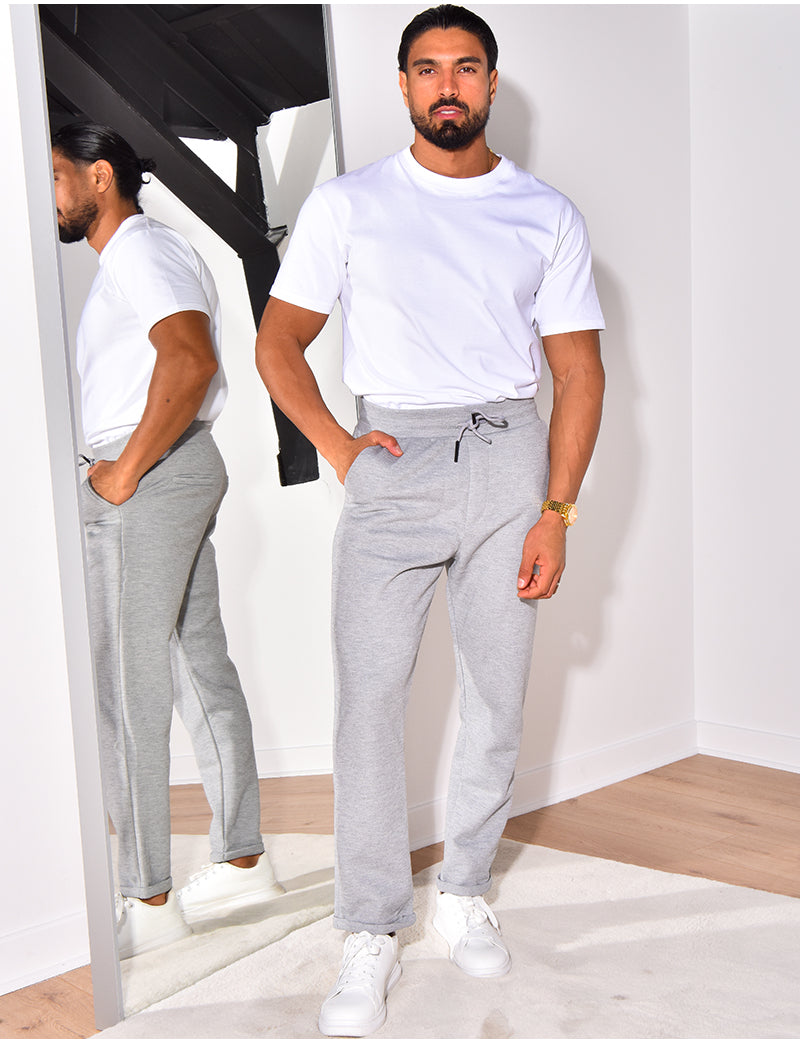 Pantalon texturé à ceinture élastique
