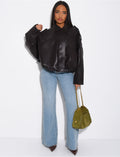 Bombers en similicuir bouffant