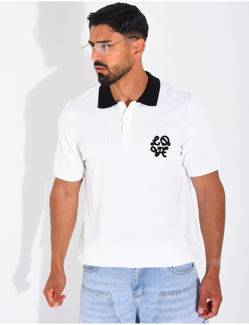 Polo à motif brodé