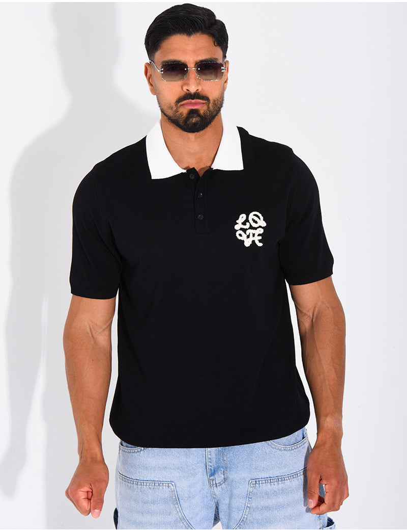 Polo à motif brodé