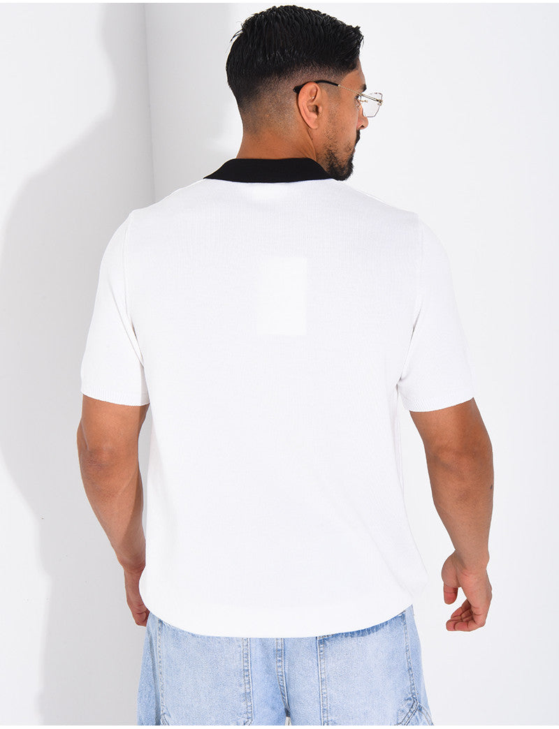 Polo à motif brodé