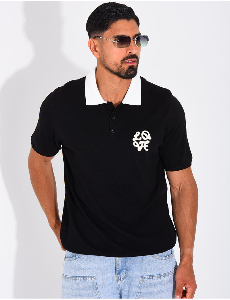 Polo à motif brodé