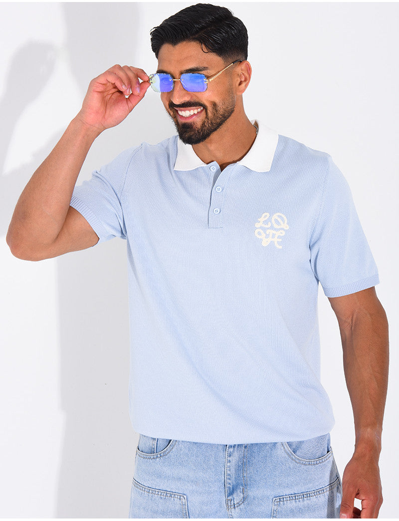 Polo à motif brodé