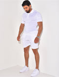 Ensemble short et polo côtelé