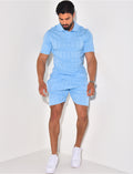 Ensemble short et polo côtelé