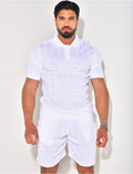 Ensemble short et polo côtelé