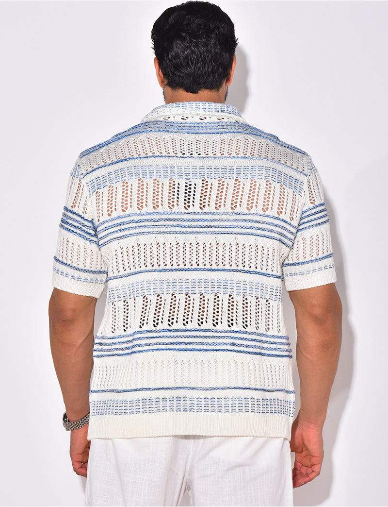 Polo en laine ajouré