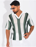 Polo Homme en maille ajourée