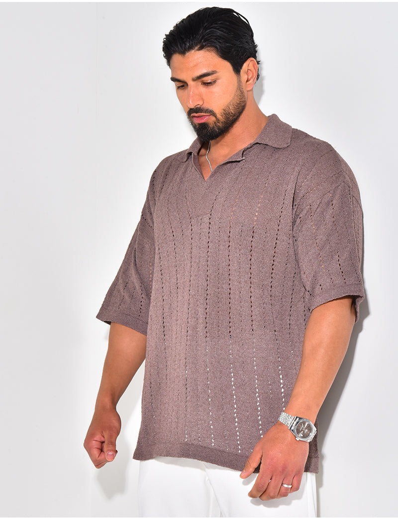 Polo manches courtes ajouré