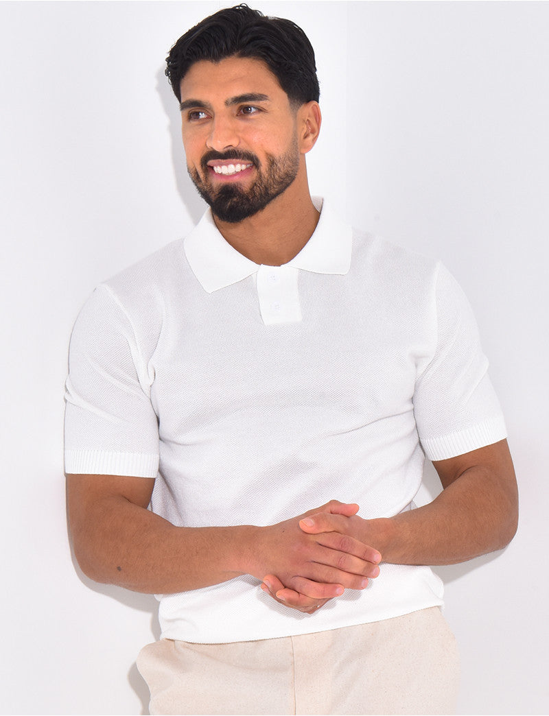 Polo manches courtes nid d'abeille