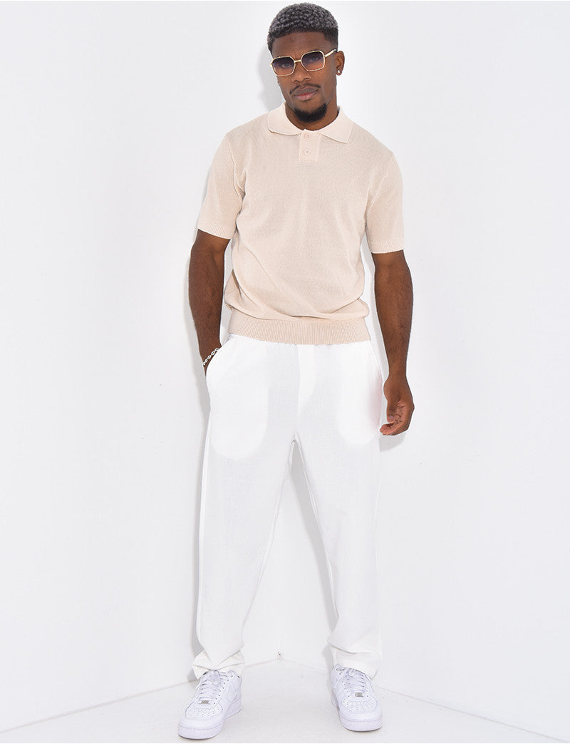 Polo manches courtes nid d'abeille