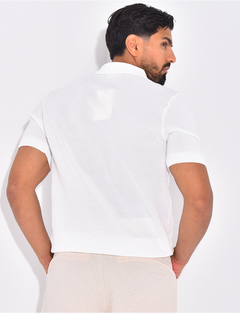 Polo manches courtes nid d'abeille