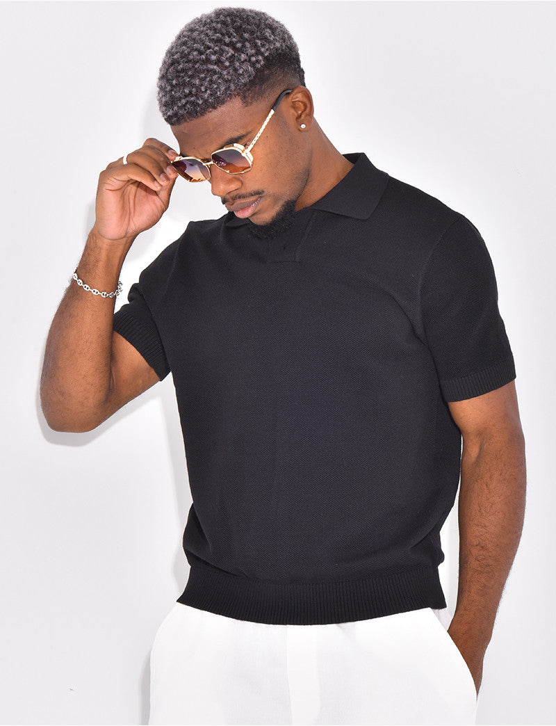Polo manches courtes nid d'abeille