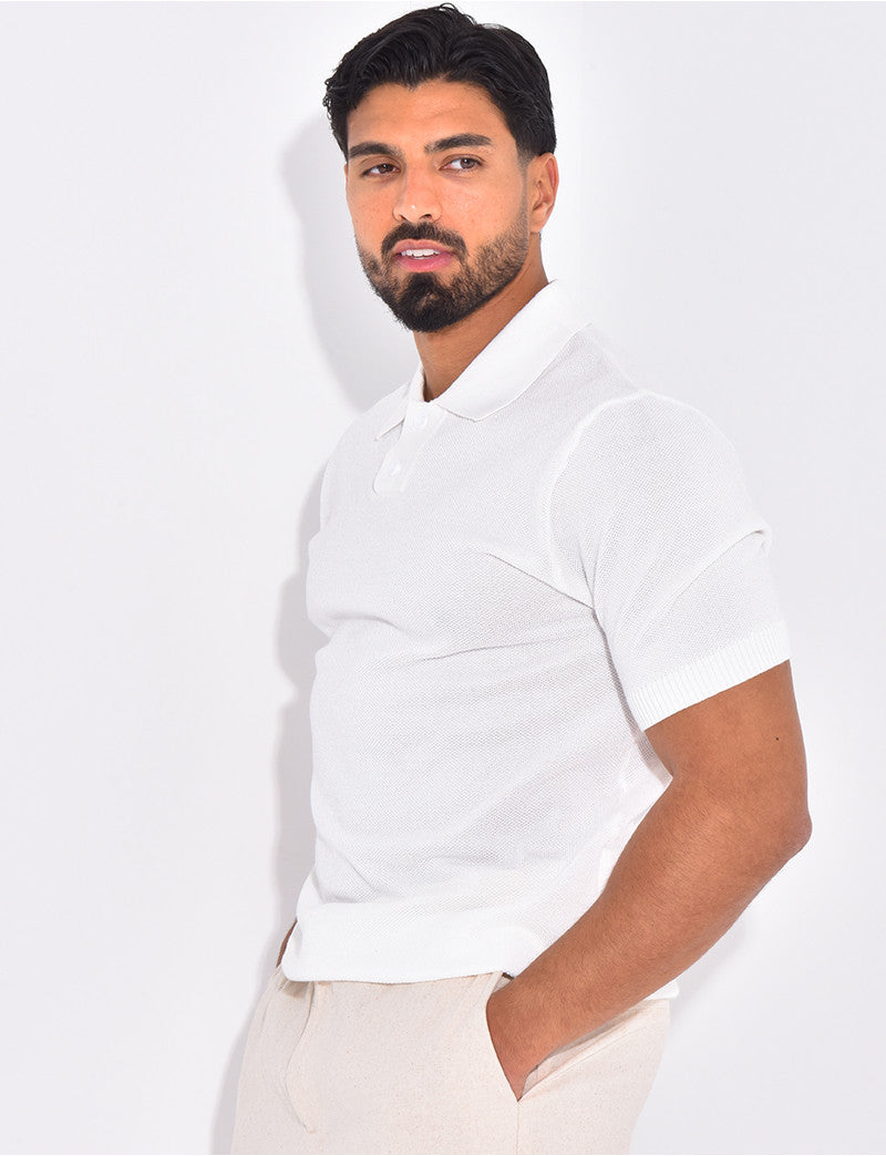 Polo manches courtes nid d'abeille