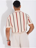 Polo rayé col zippé