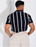 Polo rayé col zippé