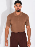 Polo texturé à zip