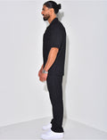 Ensemble pantalon et polo texturé