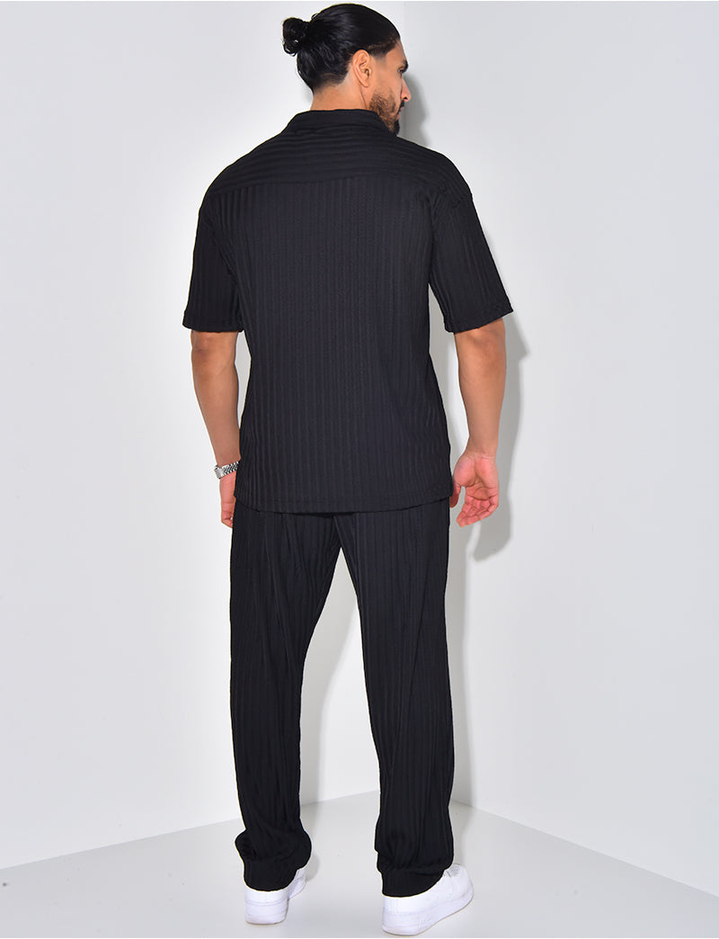 Ensemble pantalon et polo texturé