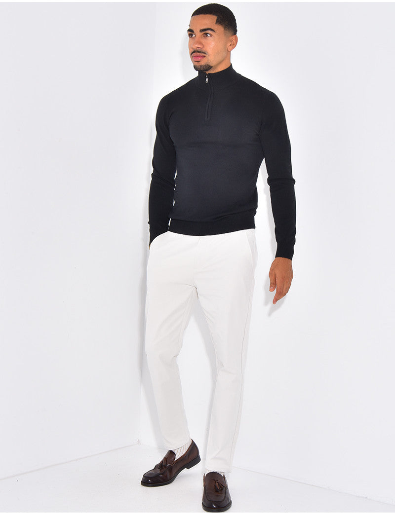 Pull à col zippé