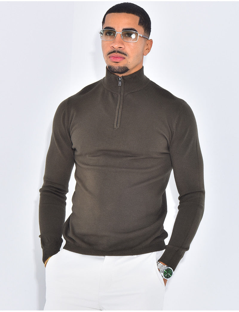Pull à col zippé