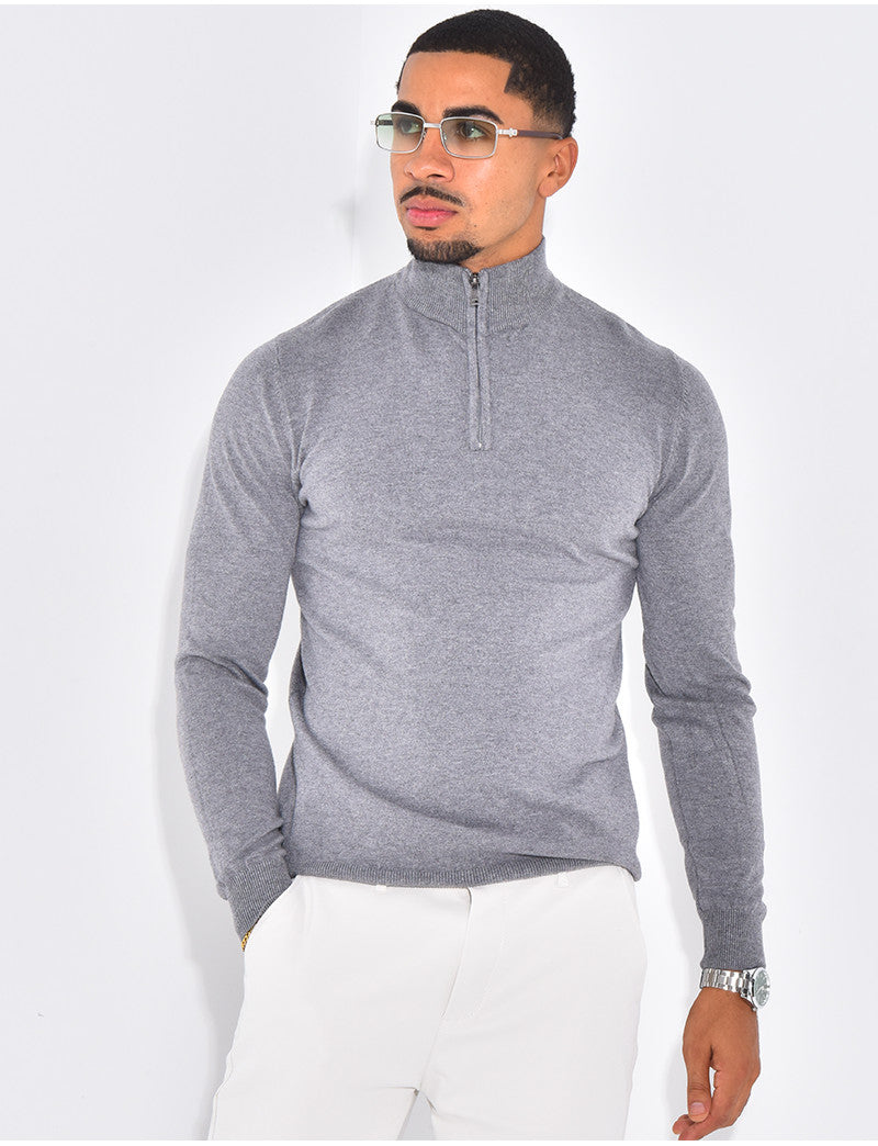 Pull à col zippé