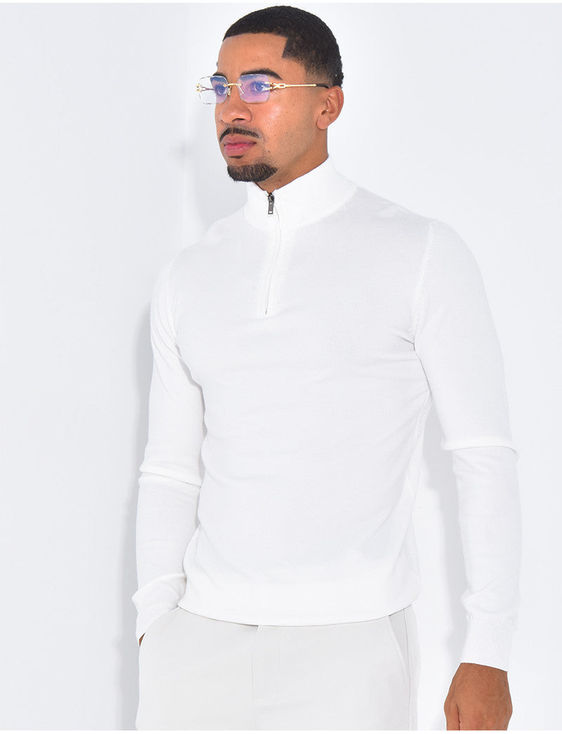 Pull à col zippé