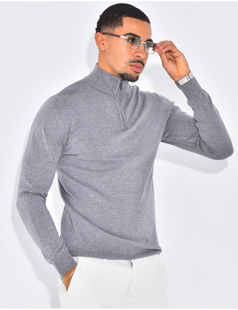 Pull à col zippé