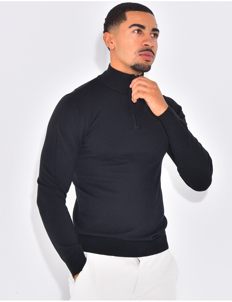 Pull à col zippé