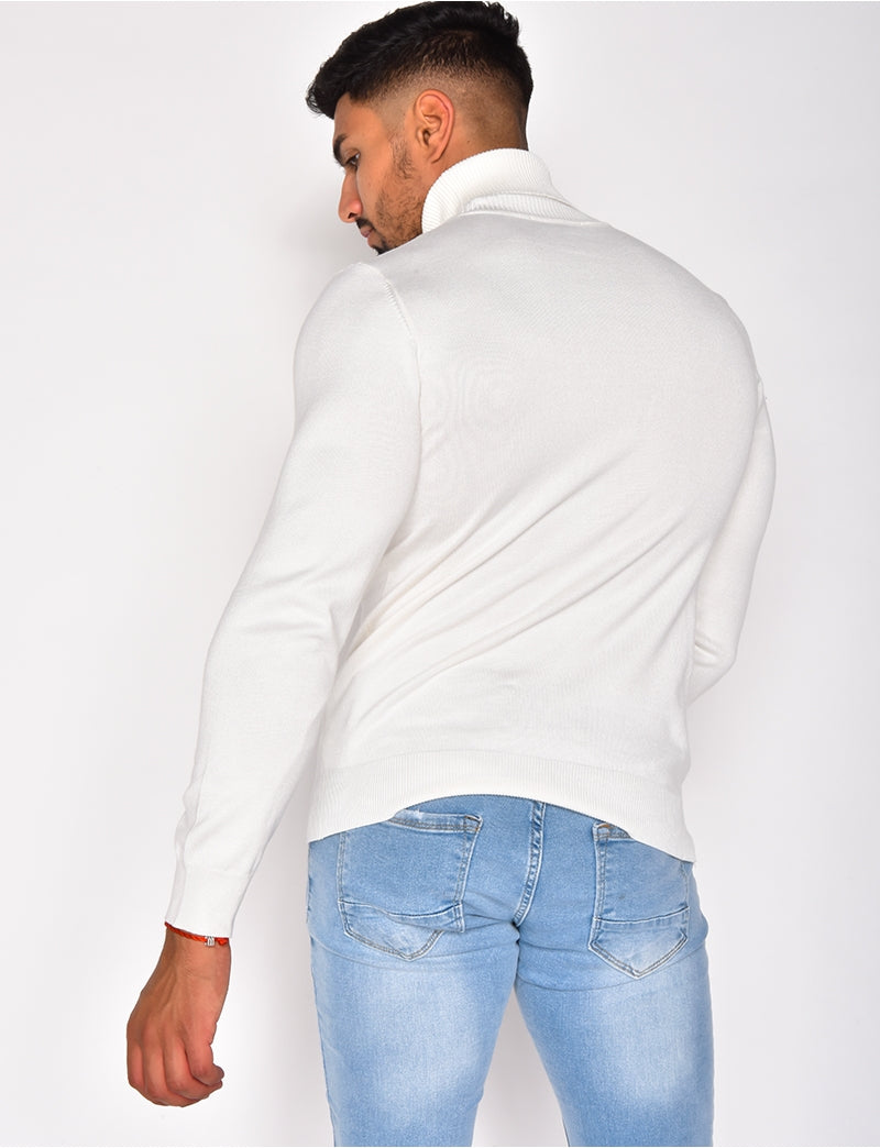 Pull col roulé