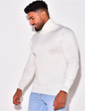 Pull col roulé