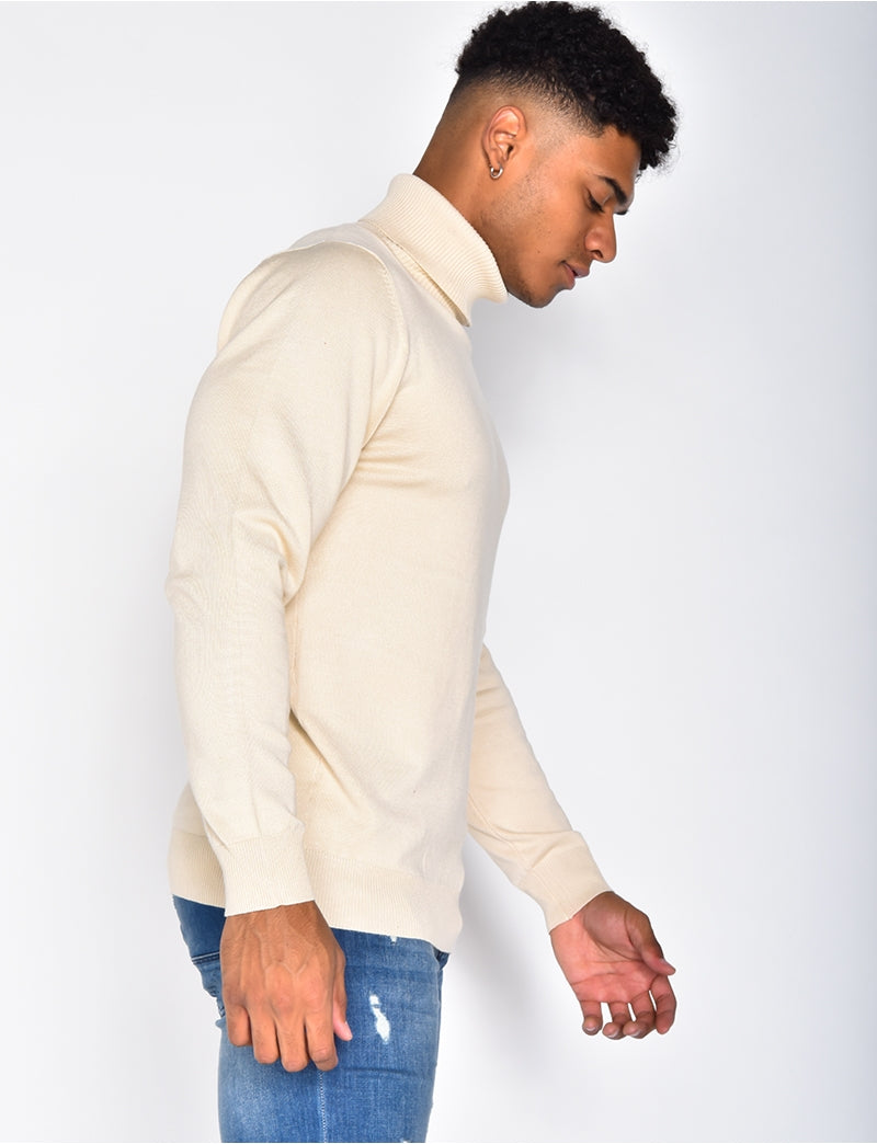 Pull col roulé