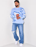 Pull en laine à motif nuages