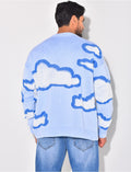 Pull en laine à motif nuages