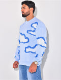 Pull en laine à motif nuages