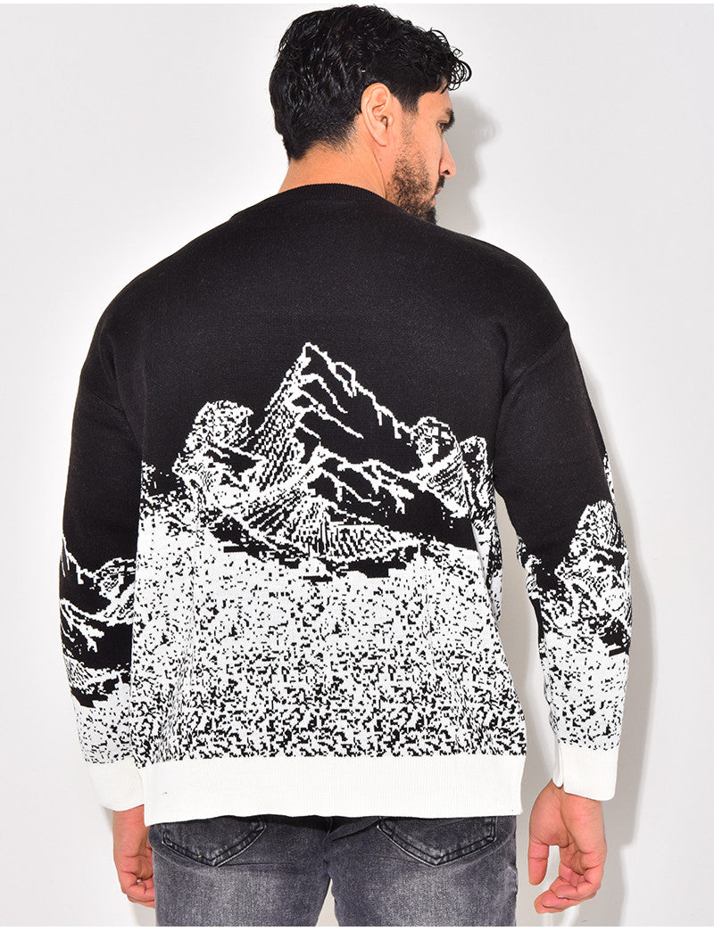 Pull en laine à motifs