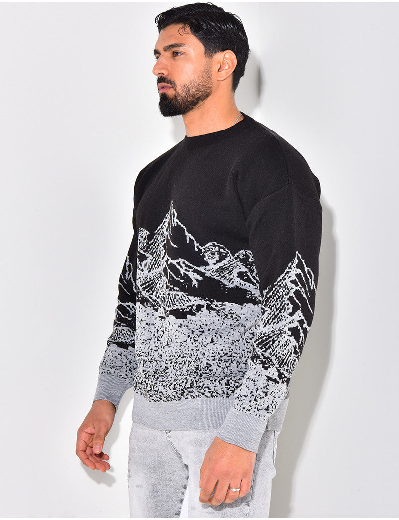 Pull en laine à motifs