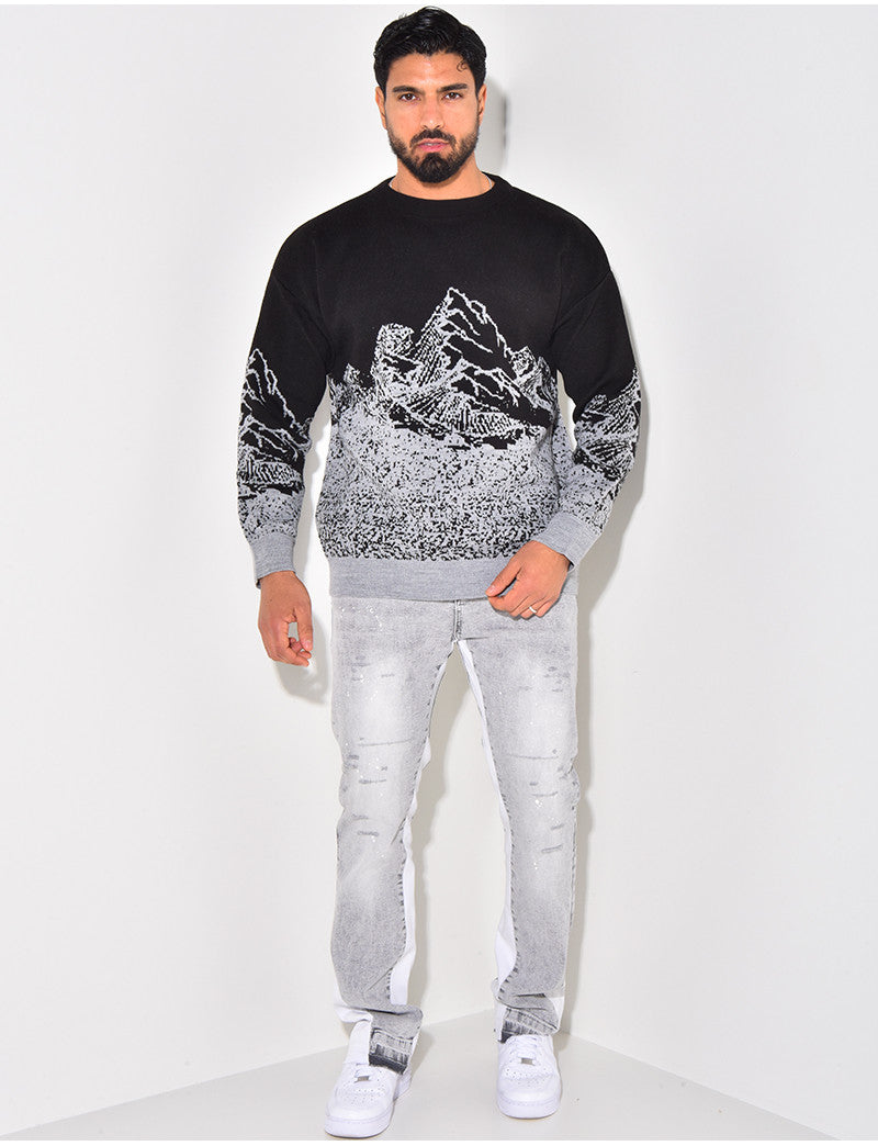 Pull en laine à motifs