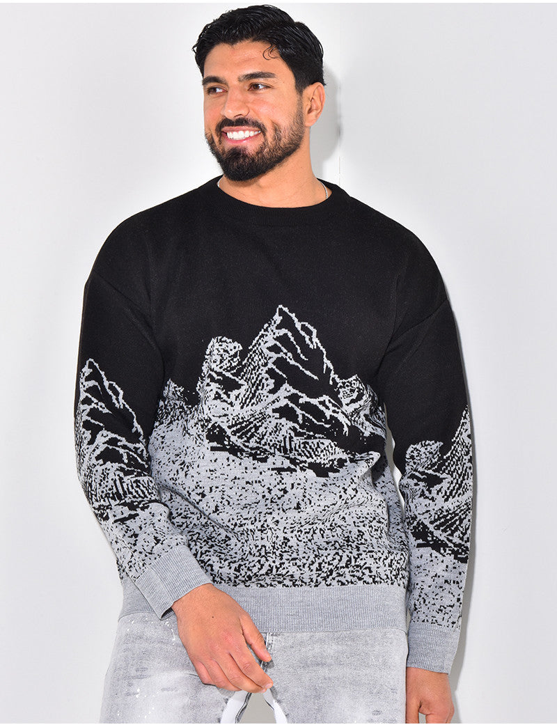 Pull en laine à motifs