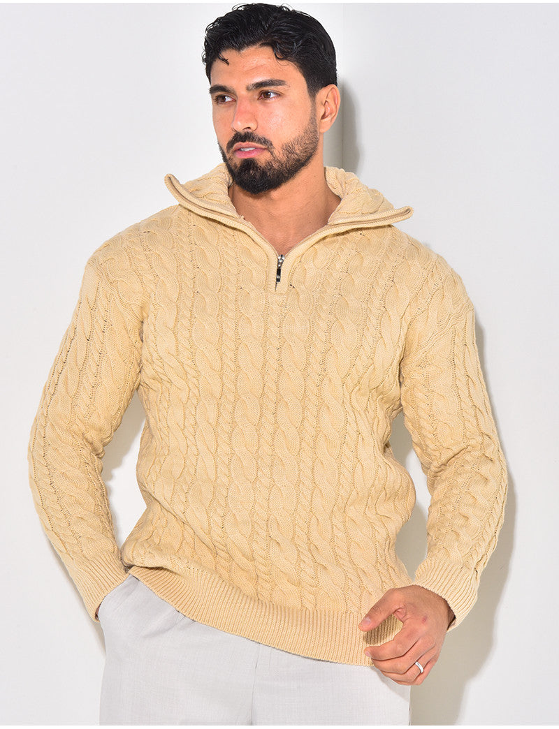 Pull en laine à zip
