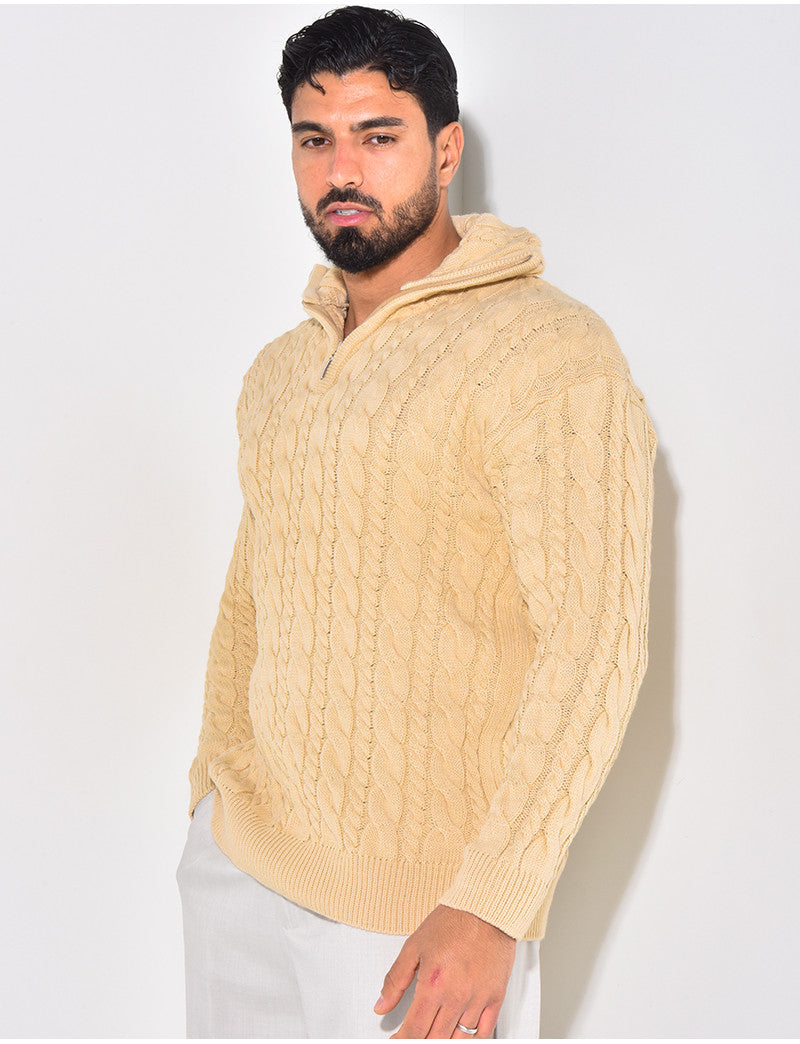 Pull en laine à zip