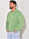 Pull en laine avec col à boutons