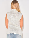 Pull col montant en laine métallisé