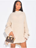 Pull oversize col montant en maille épaisse