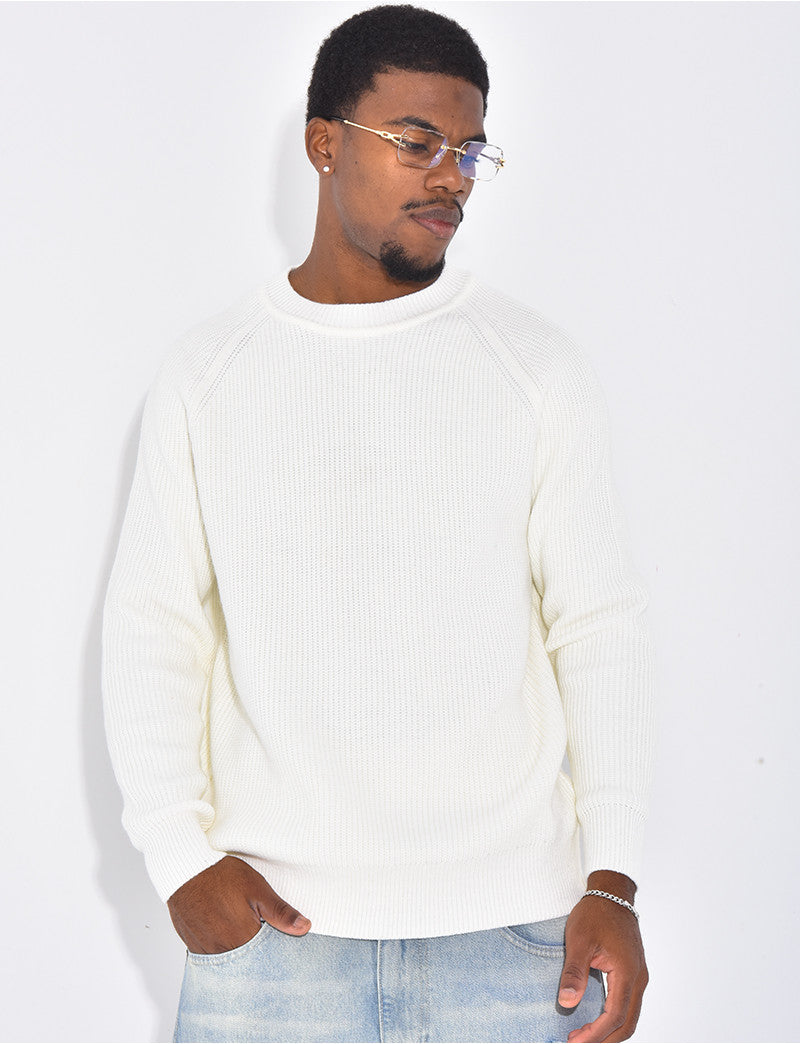 Pull en maille col rond